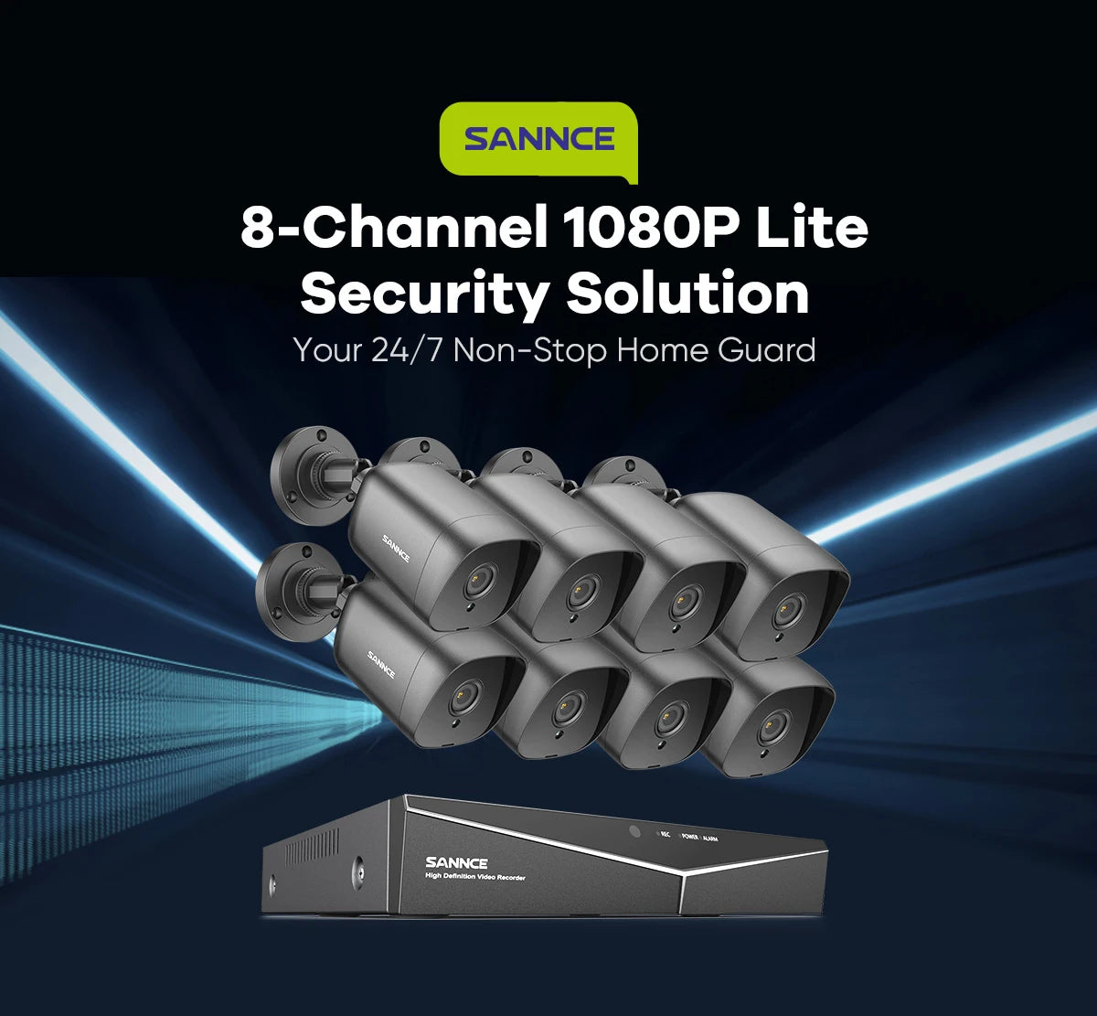 SANNCE 4CH DVR CCTV System 2PCS/4PCS 2MP IR Outdoor Security Cameras 1080P TVI CCTV DVR 1280TVL Surveillance Kit