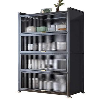Sideboard Cabinet Locker Kitchen Shelf Floor Multi-Layer Home Living Room Microwave Oven with Door Storage Cabinet
