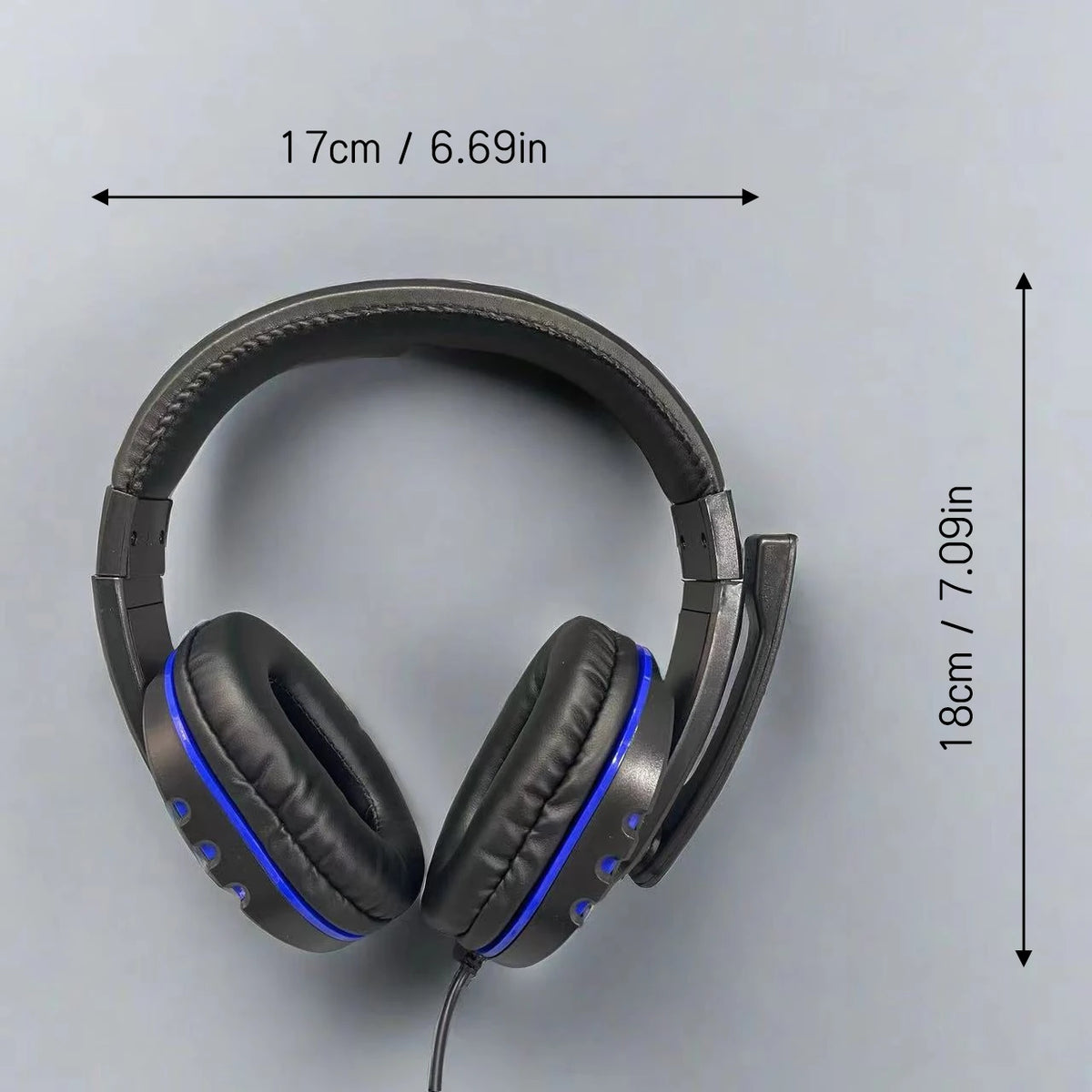 7260 Wired Headphones with Microphone，Suitable for work meetings、Study Recording、Entertainment Games，Compatible：PS4/PS5/Xbox One