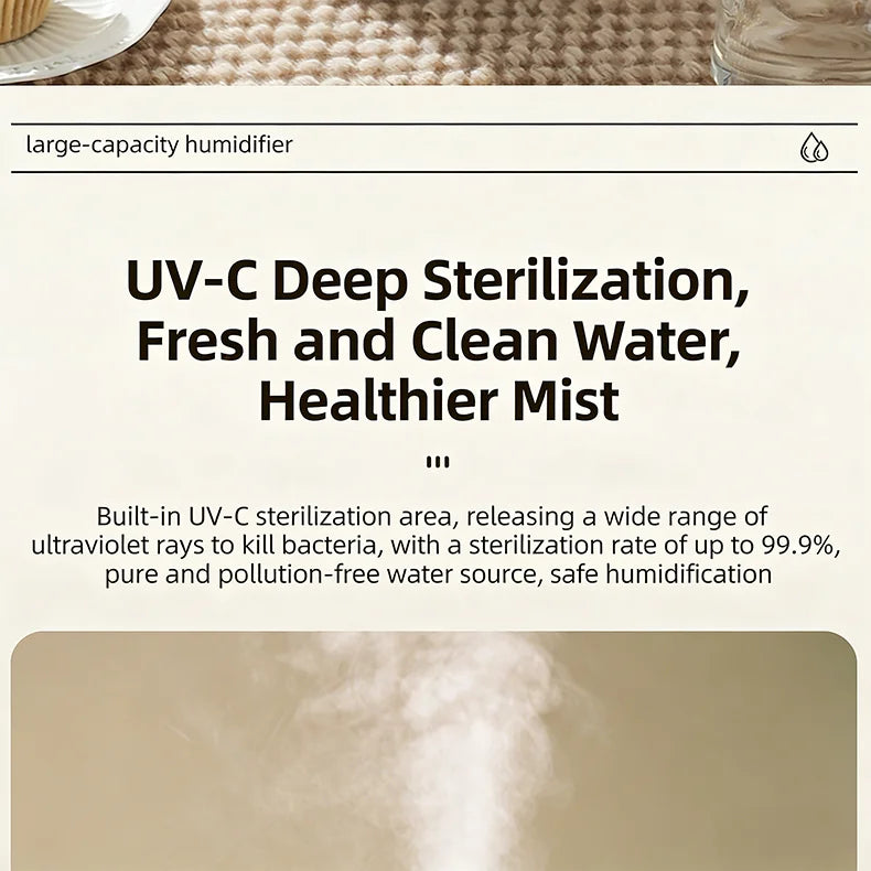 4L Large Capacity Air Humidifier with Remote Control Timer Plant Mist Aroma Diffuser for Home Office - Humidifier