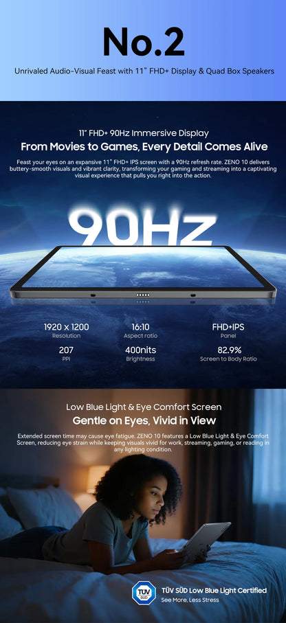 Blackview ZENO 10 5G AI Tablet,T8200 Ocat Core,11" FHD+ 90Hz Display, Smart tablets android 15 Pad PC With Bluetooth планшет