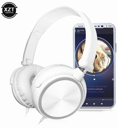 Wired Headphones Over Ear Headsets HD Sound Bass HiFi Sound Music Stereo Earphone Flexible Adjustable Headset for PC Phone