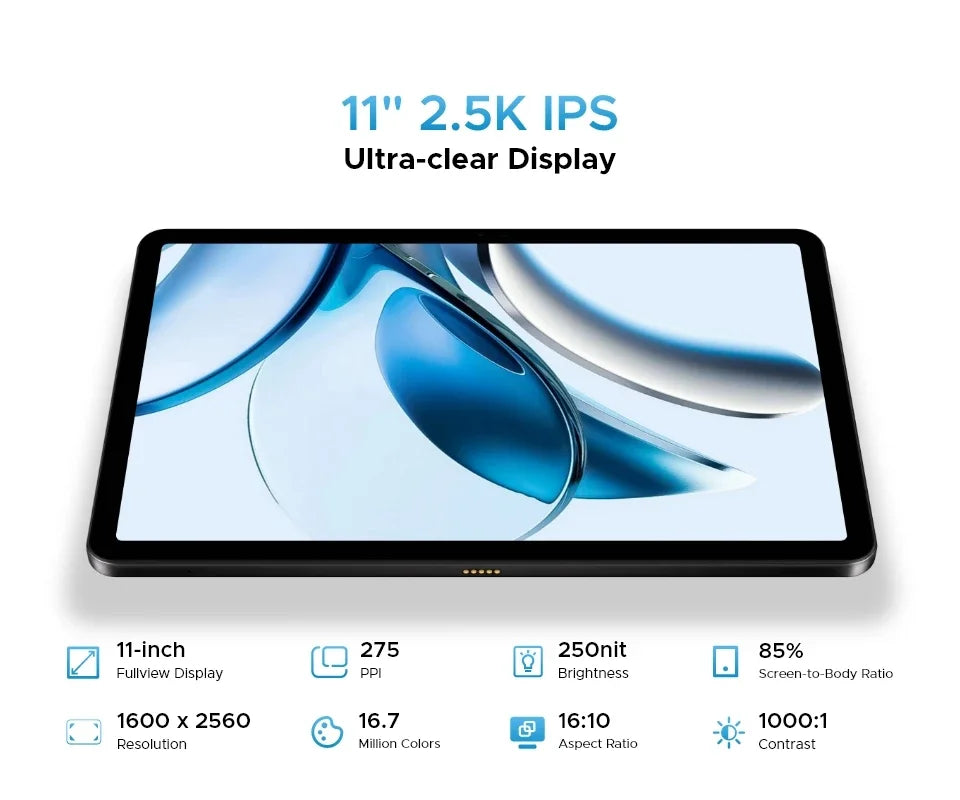 World Premiere DOOGEE T40 Tablet 11" IPS 2.5K Display 8GB 512GB Android 14 Helio G99 8580mAh 18W Charge Hi-Res Quad Speakers