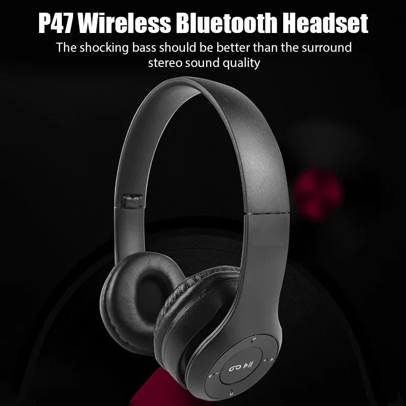 Wireless Headphone 5.3 Bluetooth-Compatible Headsets HiFi Stereo Foldable For All Smartphone with Microphone Support SD Card