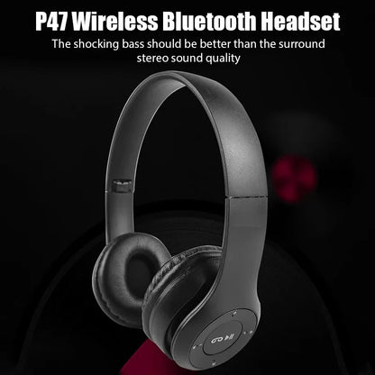 Wireless Headphone 5.3 Bluetooth-Compatible Headsets HiFi Stereo Foldable For All Smartphone with Microphone Support SD Card