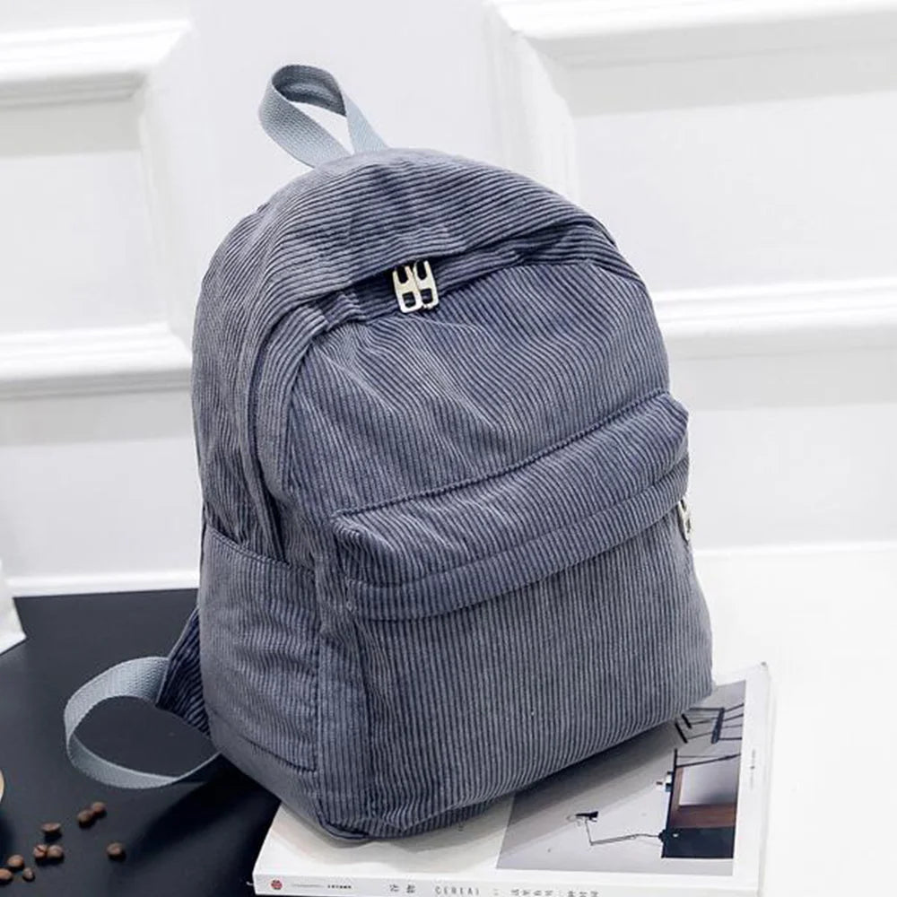 MARKROYAL Pure Color Corduroy Backpack Fashion Women School Backpack Women Backpack Teenger Girl School Bags Female Bagpack