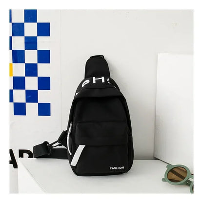 Cool kids bags for boys. Contrast color chest bag for little boys to go out Canvas messenger bag for coins