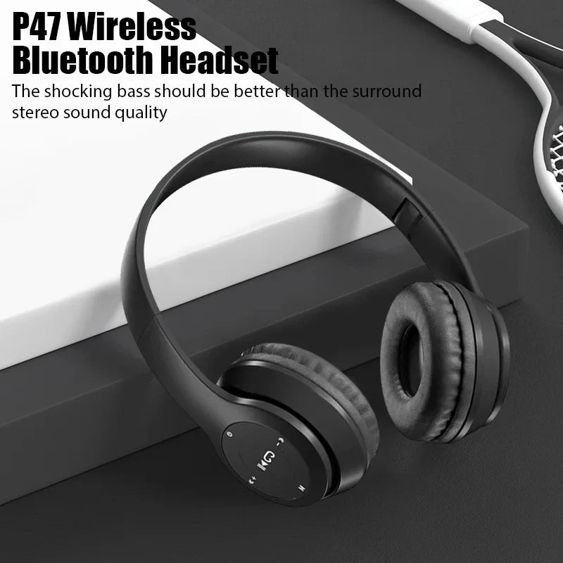 Wireless Headphone 5.3 Bluetooth-Compatible Headsets HiFi Stereo Foldable For All Smartphone with Microphone Support SD Card