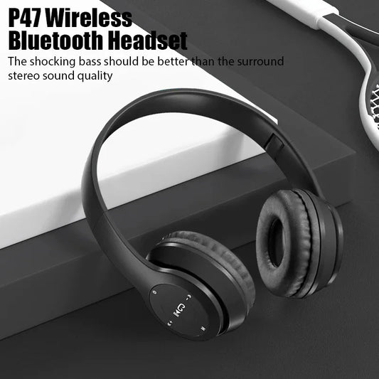 Wireless Headphone 5.3 Bluetooth-Compatible Headsets HiFi Stereo Foldable For All Smartphone with Microphone Support SD Card