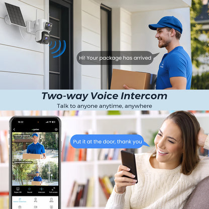 8MP Solar Wifi Camera PTZ Built-in 7800mAh Battery Outdoor 4K Human Detection Dual Screen CCTV Surveillance Camera O-Kam Pro APP