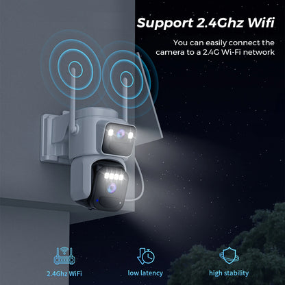 8MP Solar Wifi Camera PTZ Built-in 7800mAh Battery Outdoor 4K Human Detection Dual Screen CCTV Surveillance Camera O-Kam Pro APP