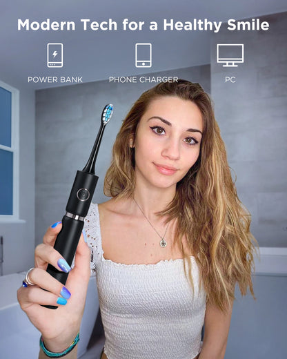 Fairywill Electric Sonic Toothbrush &amp; Water Flosser USB Charge Waterproof 5 Modes 3 Brush Heads Toothbrushes Teeth Cleaner