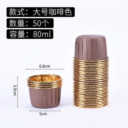 50pcs Golden Muffin Cupcake Paper Cup Oilproof Cupcake Liner Baking Cup Tray Case Wedding Party Caissettes Cupcake Wrapper Paper