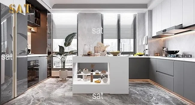 %a Wardrobe Armoire Bedroom Island with Glass Top, Glass Display Shelf &amp; 6 Drawers, Wooden Closet Storage Cabinet with Open She