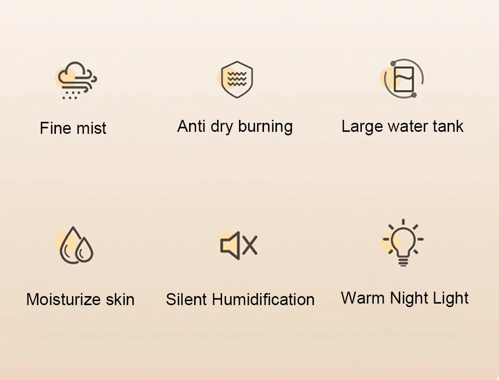 Air Humidifier Large Capacity Home Humidifier Professional Double Spray Port Mist Maker Mute Air Humidifier for Room with Light