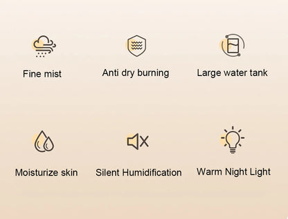 Air Humidifier Large Capacity Home Humidifier Professional Double Spray Port Mist Maker Mute Air Humidifier for Room with Light