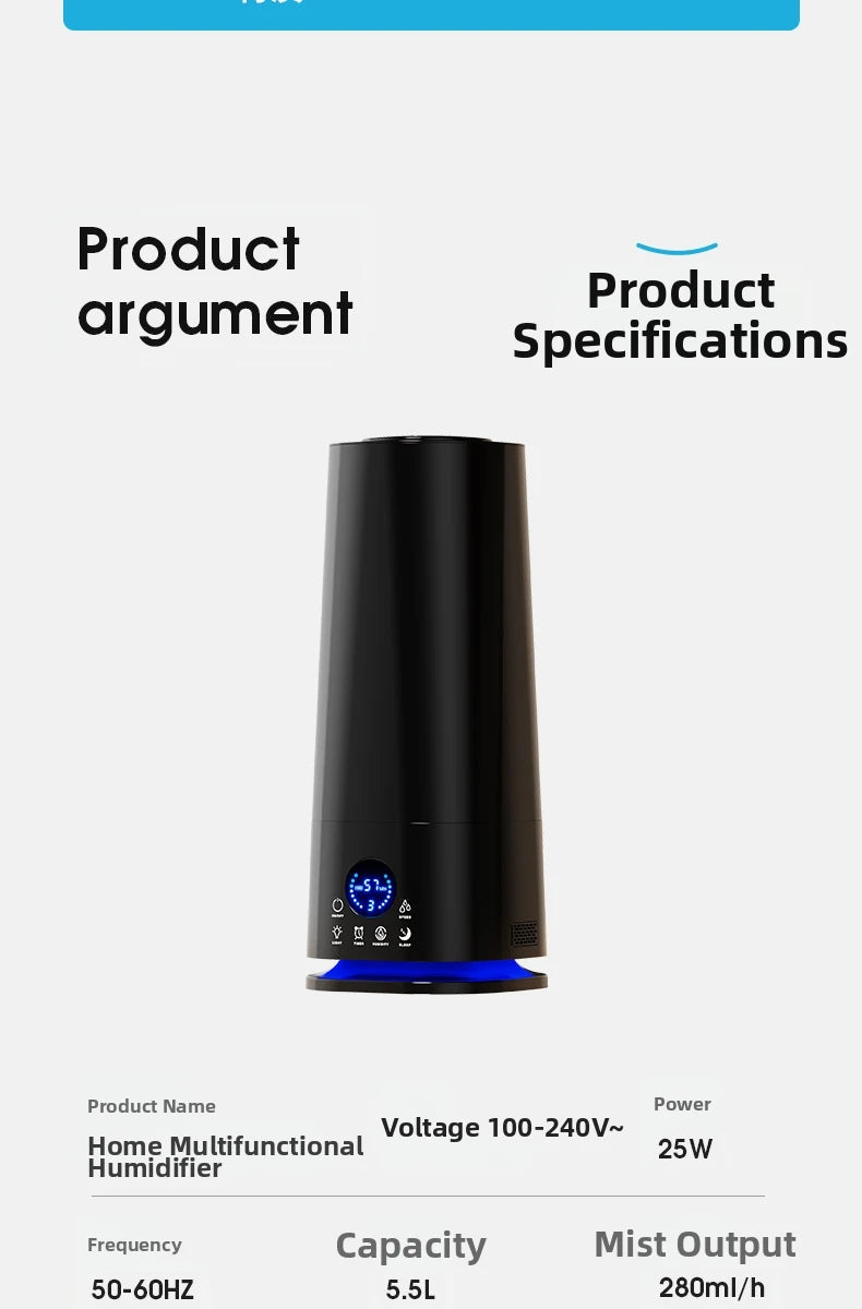 6.5L Large Capacity Humidifier – Ultrasonic Cool Mist for Home/Office,Quiet Operation, Anti-Static &amp; Dry Air Relief, Adjustable