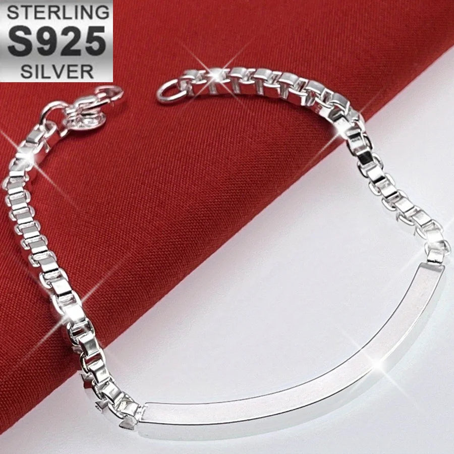 cute charms nice 925 sterling silver chain Bracelet for women lady men  Perfect Jewelry Gift for The Minimalist for Man Women