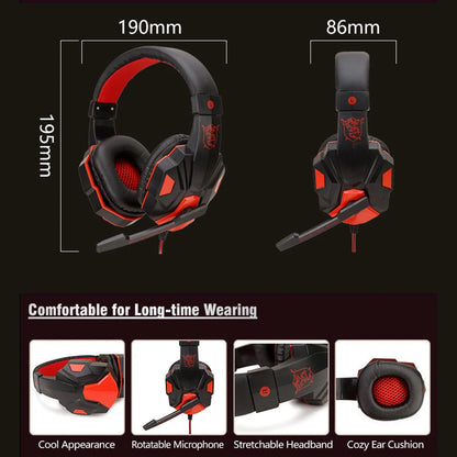 Headphones 3.5mm Wired Gaming Headset Earphones Music For Computer With Mic Headset Stereo Virtual Surround Bass LED Light Gamer