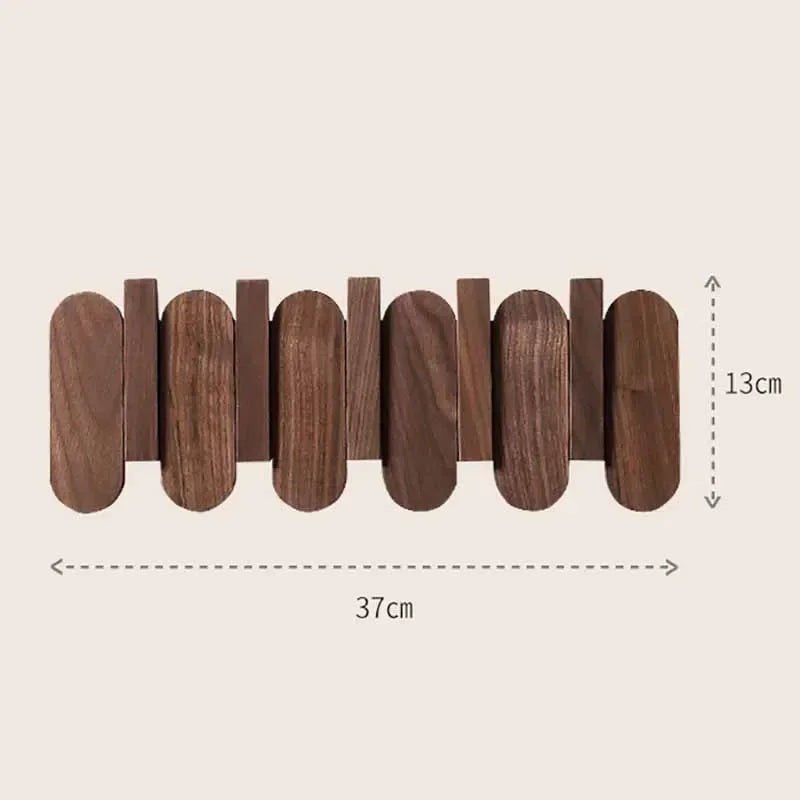 Luxury Wall Coat Rack Walnut Wood Clothes Dress Hanger Hooks Backpack Coat Pants Interior Furniture Bedroom Clothing Storage