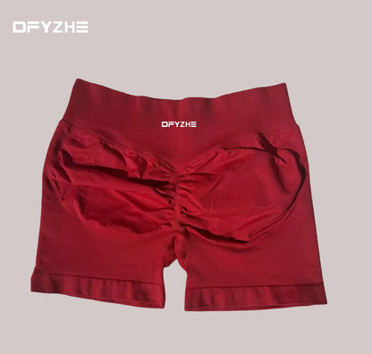 DFYZHE 4.5-inch yoga gym shorts, waist cinching and hip lifting shorts, seamless yoga shorts