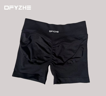 DFYZHE 4.5-inch yoga gym shorts, waist cinching and hip lifting shorts, seamless yoga shorts