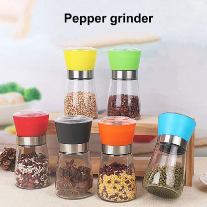 Manual Salt Pepper Mill Grinder Seasoning Bottle Spice Grinding Containers Adjustable Mill Shakers Kitchen Gadgets