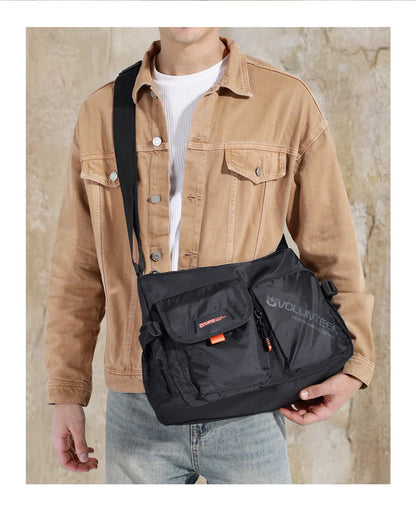 VOLUNTEER Messenger Crossbody Bags for Men Oxford Side Letter Print Fashion Light Weight Protable Versatile Shoulder Bag 1802-18