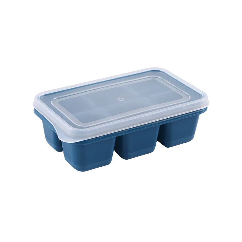 Easy to Disassemble Square Ice Cube Tray Ice Cream Mold for Household Kitchen Tools, Silicone Ice Cube with Detachable Lid