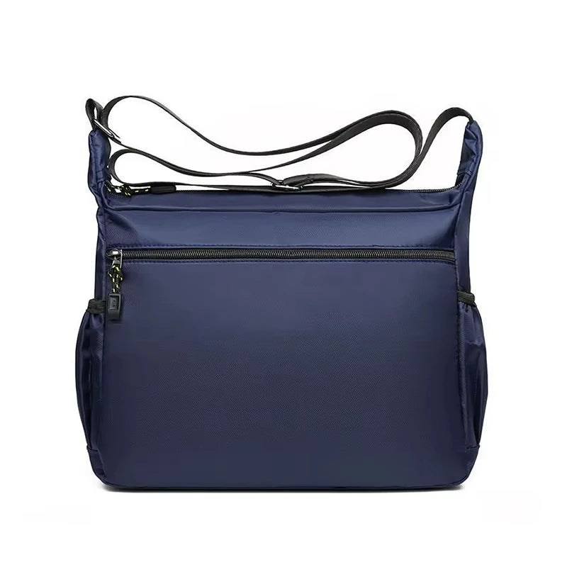 Men's cross-body bag with multi-layered pockets, adjustable shoulder strap, business single-shoulder bag