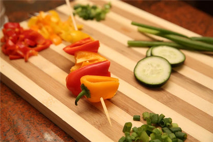 LMETJMA 90 Pcs 25cm Natural Bamboo BBQ Skewers Bamboo Sticks BBQ Kabob Skewers For Grilling Appetiser Barbecue JT47