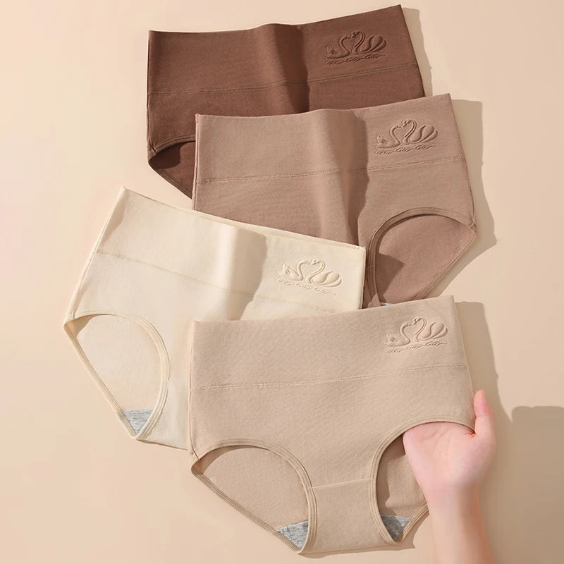 4Pcs/Set Plus Size Women Panties High Waist Body Shaper Underwear Soft Cotton Briefs Grils Panty Sexy Underpants Female Lingerie
