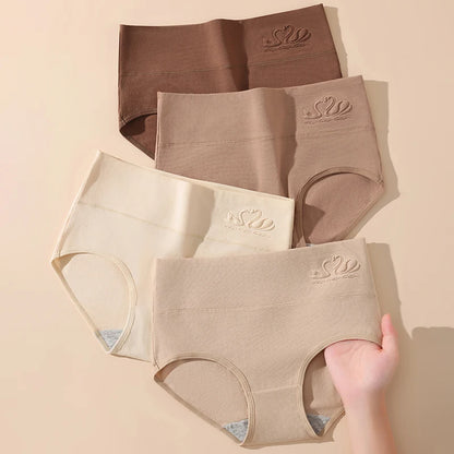 4Pcs/Set Plus Size Women Panties High Waist Body Shaper Underwear Soft Cotton Briefs Grils Panty Sexy Underpants Female Lingerie