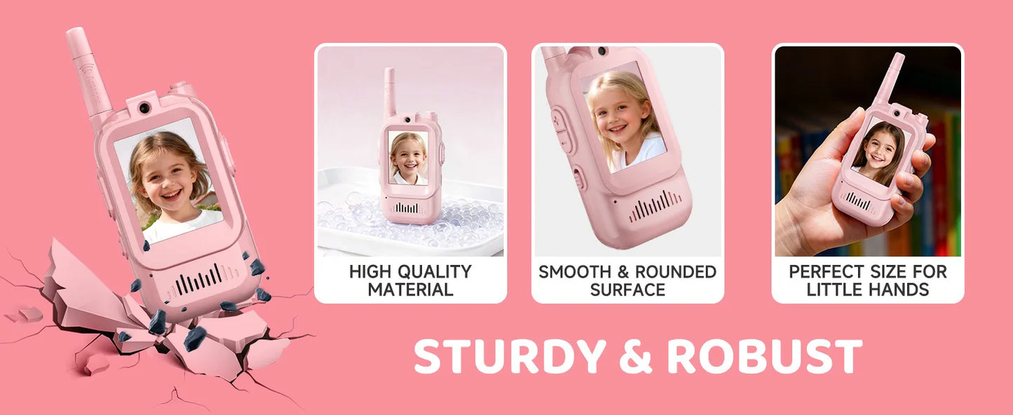 1Pair Kids Video Walkie Talkie Toy Rechargeable Interphone With HD Camera & Voice Changer Educational Interactive For Boy Girl