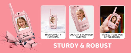 1Pair Kids Video Walkie Talkie Toy Rechargeable Interphone With HD Camera & Voice Changer Educational Interactive For Boy Girl