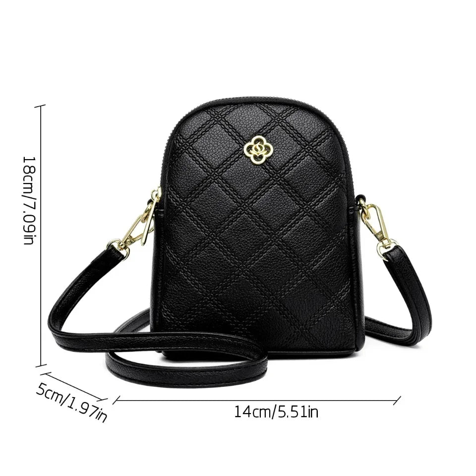 Fashion Women Shoulder Bags High Quality Leather Crossbody Bag Small Purse Simple Design Ladies Solid Color Messenger Sac A Main