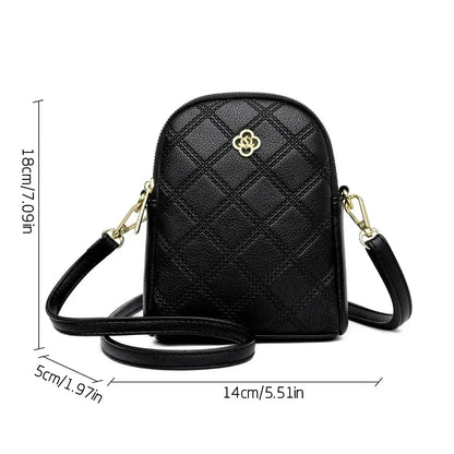 Fashion Women Shoulder Bags High Quality Leather Crossbody Bag Small Purse Simple Design Ladies Solid Color Messenger Sac A Main