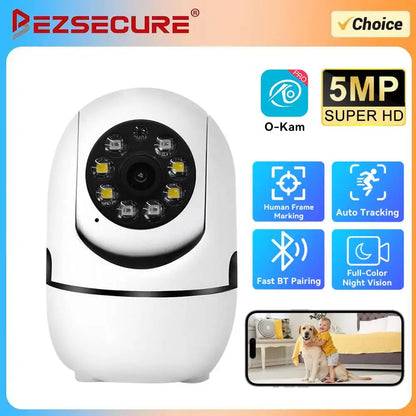 Bezsecure 5MP Wifi Camera Indoor IP Cameras For Home Security Color Night Vision Motion Detection CCTV Camera O-Kam pro APP