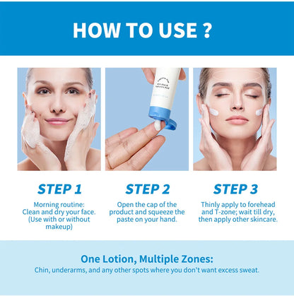 40mlOil Control Sweat Absorbing Primer Lotion, Refreshing Non-Greasy Natural Face Makeup Base