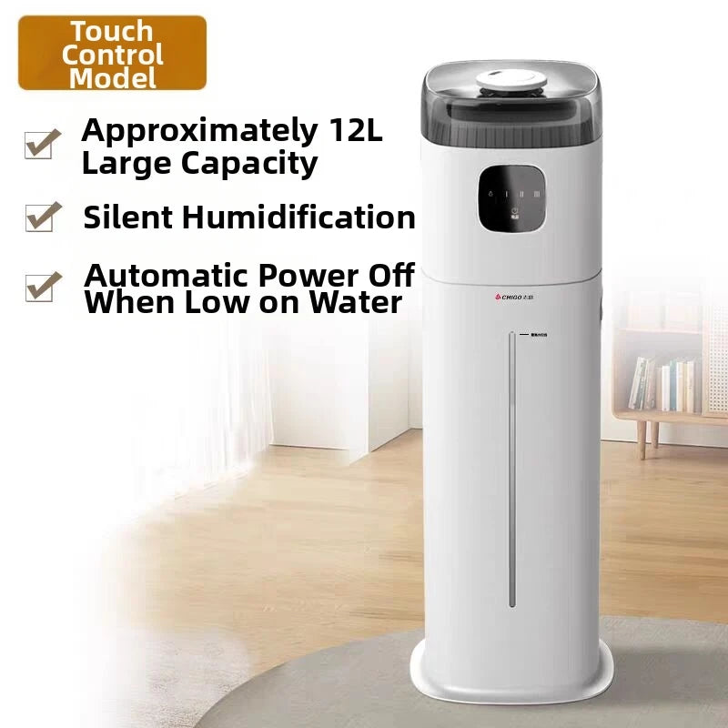 12L Intelligent Floor-Standing Humidifier Bedroom Living Room Office Three-Use Allergic Crowd Humidifier Winter Dry Skin Savior