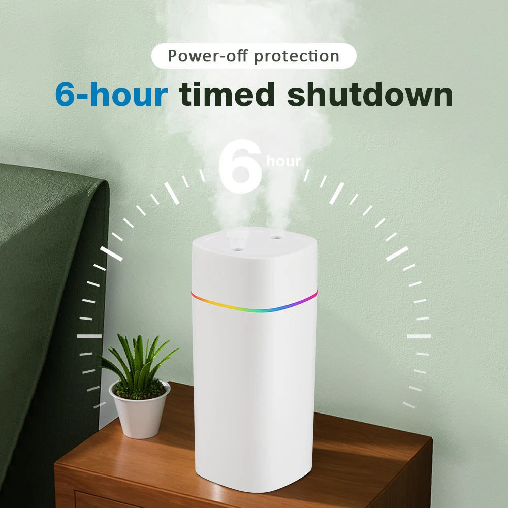 600ML Air Humidifier USB Charging Essential Oil Purifier Aroma Diffuser Aromatherapy Mist Maker Lights for Home Office Car