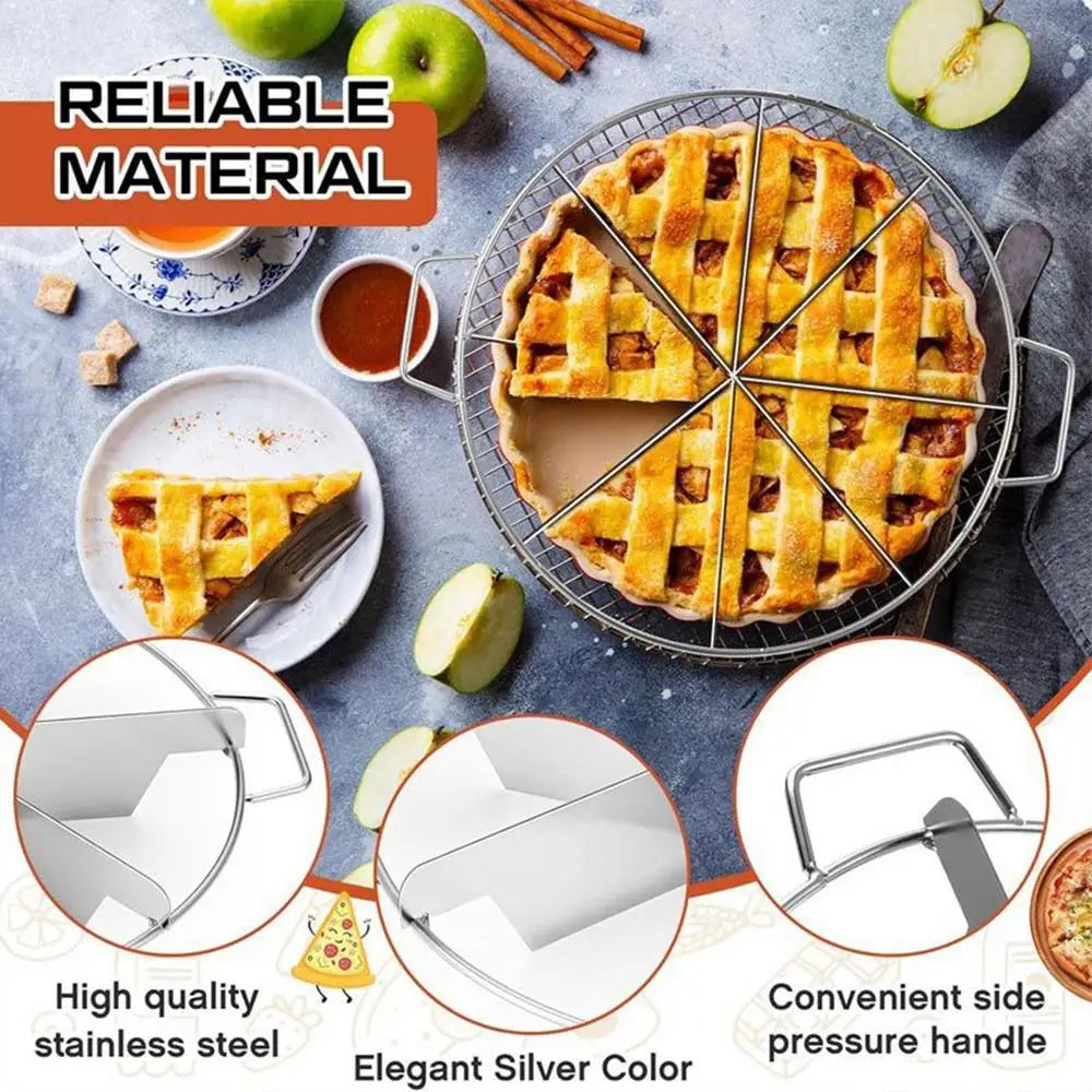 Stainless Steel Cake Divider 6/7/8 Divisions Pizza Cutter Cheesecake Slicer Round Pastry Cheese Pizza Cutting Press Machine Tool