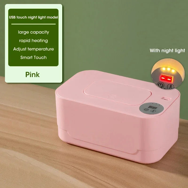 Portable Baby Wipe Warmer 2-in-1 Heated Towel Dispenser with LED Display Heating Box for Home Car Travel Accessories