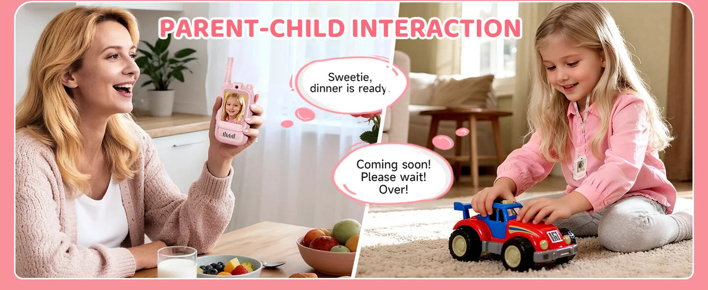 1Pair Kids Video Walkie Talkie Toy Rechargeable Interphone With HD Camera & Voice Changer Educational Interactive For Boy Girl
