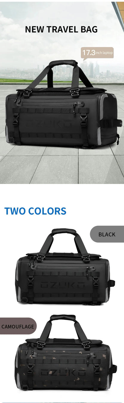 Ozuko suitcase organizer Men's Sports Fitness Dry and Wet Separation Travel Bag Short Business Trip Weekend Camping Backpack