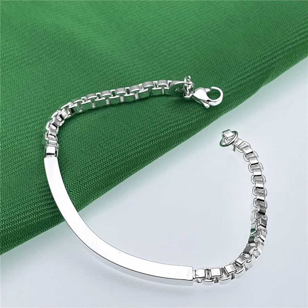 cute charms nice 925 sterling silver chain Bracelet for women lady men  Perfect Jewelry Gift for The Minimalist for Man Women