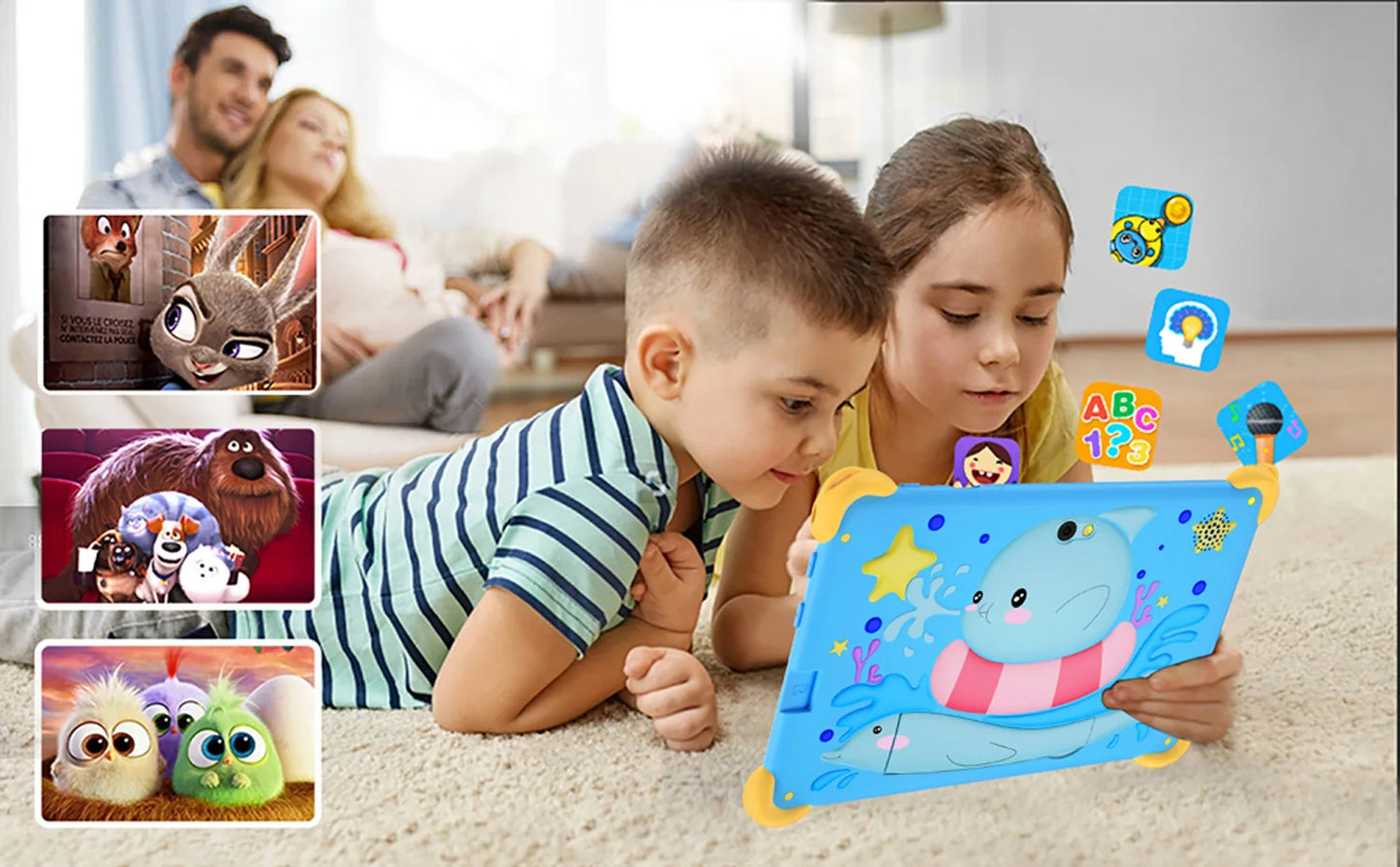 2026 New 7 Inch Cartoon Pattern Kids' tablets Quad Core 4GB RAM 64GB ROM 5G WiFi Learning Education Games Tablet Children's Gift