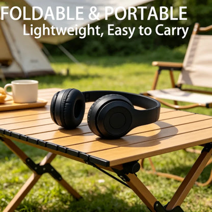 Bluetooth 5.0 Wireless Headphones, Foldable Over-Ear Headset, HiFi Stereo Sound, Soft Skin-Friendly Earmuffs