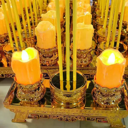 Realistic Led Prayer Candle With Smokeless Swinging Wick Simulation