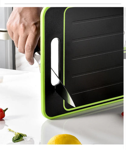 Double-side Cutting Board With Defrosting Function  Chopping Board  Kitchen  Grinding Cutting Board With Knife Sharpener